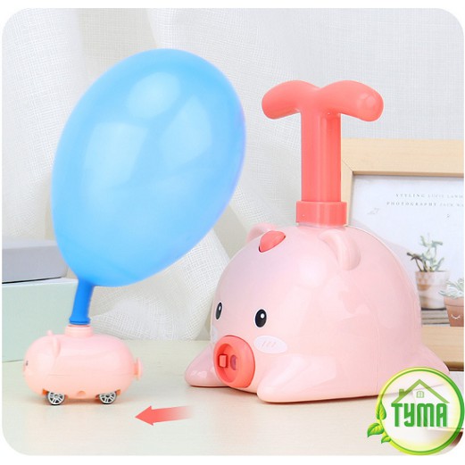 Đồ chơi xe Bơm Bong Bóng hình Heo, Gấu, Hổ siêu dễ thương giúp bé thích vận động GD-BomBBong