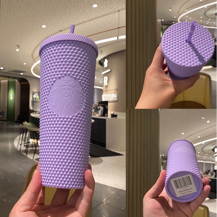 Cốc nhựa có thể tái sử dụng của Starbucks dòng Durian vân kim cương có thể tái sử dụng nhiều màu tùy chọn