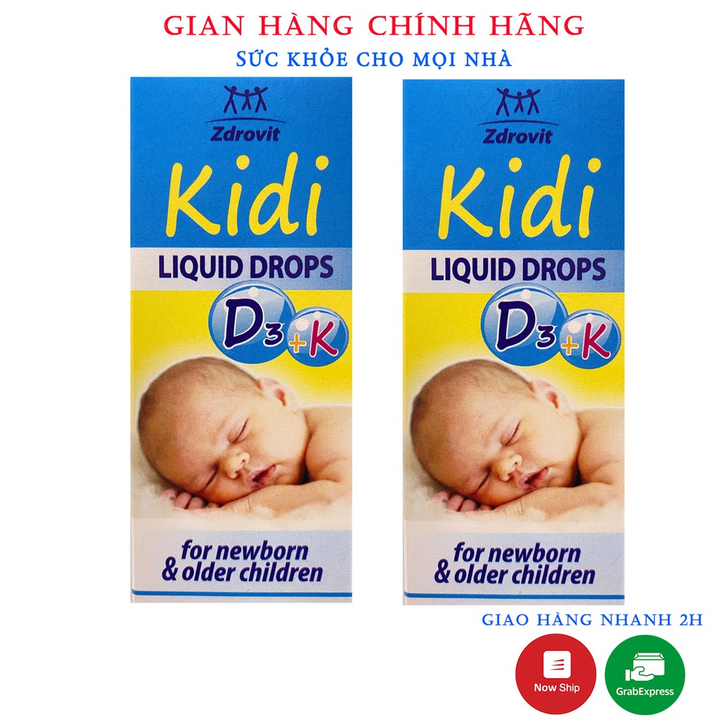 Kidi Liquid Drop D3+K.Bổ Sung D3K2 Cho Bé Từ Sơ Sinh.Chính Hãng Ba Lan.Date Mới