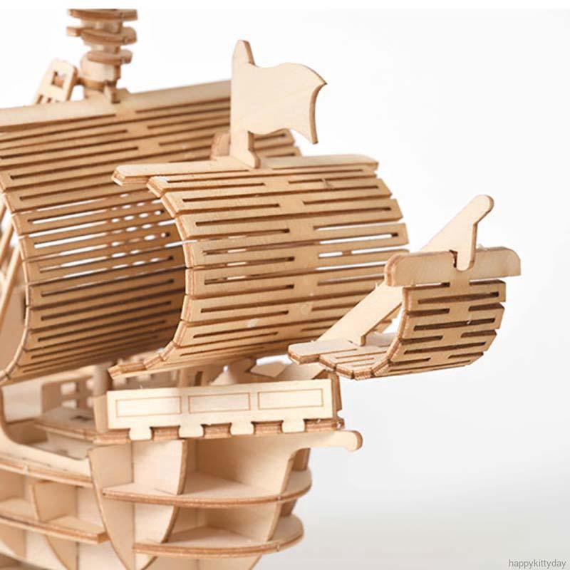 Đồ chơi lắp ráp mô hình chiếc thuyền bằng gỗ độc đáo DIY