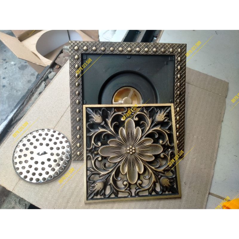 Phễu thoát sàn đồng thau 15*15cm