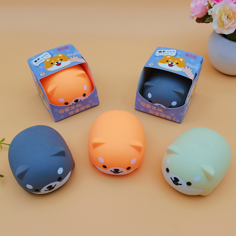 Đồ Chơi Nắn Bóp Đàn Hồi Giảm Stress Hình Chú Chó Shiba