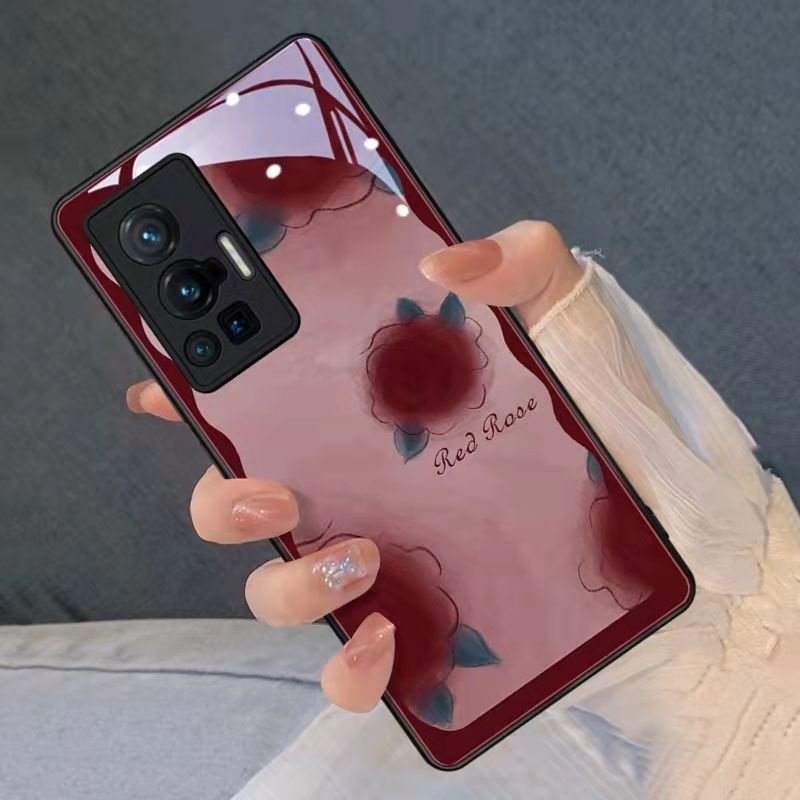 Ốp Điện Thoại Tráng Gương Họa Tiết Hoa Hồng Xinh Xắn Cho iPhone12 / 11 / 7 / xr / 13pro 12pro 6s 13