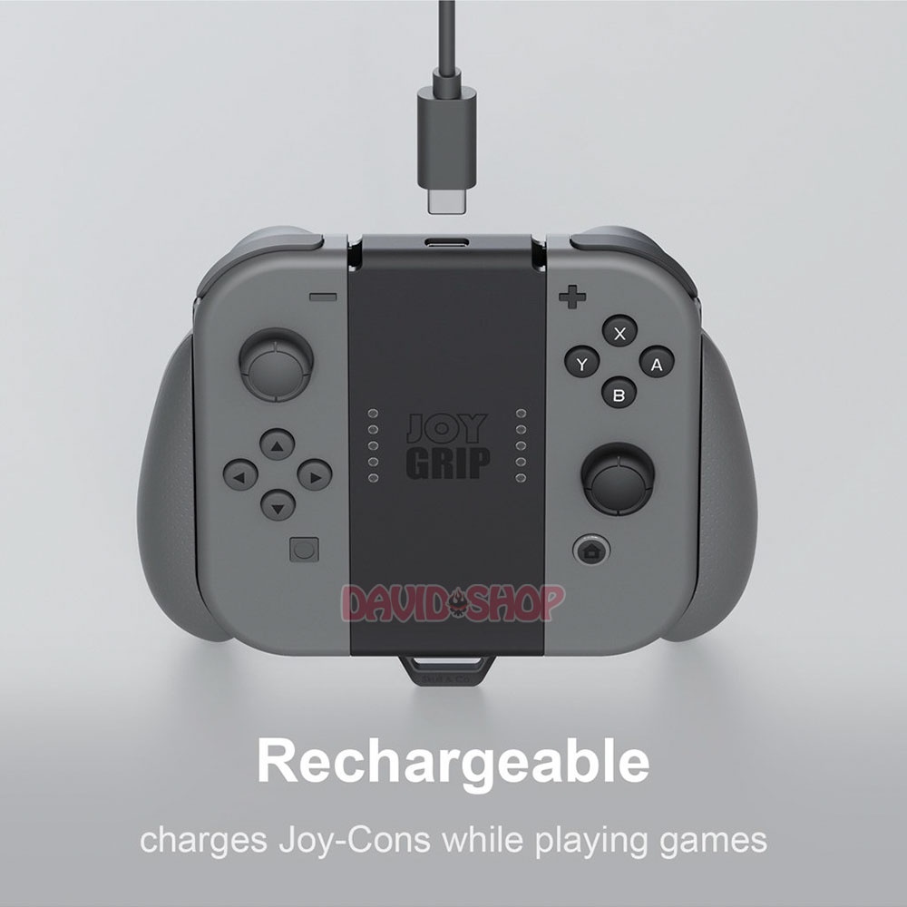 Bộ JoyGrip dùng gắn Joy-Con vừa chơi game vừa sạc hãng Skull &amp; Co cho Nintendo Switch