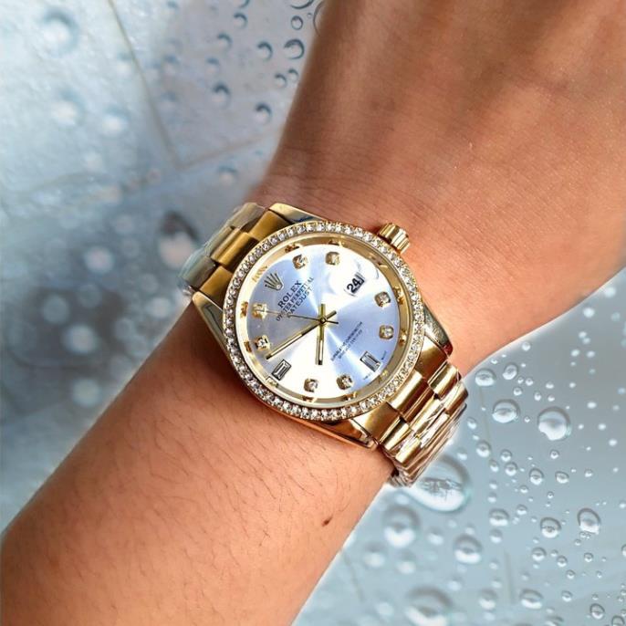 Đồng hồ Rolex nam dây đúc đặc cao cấp 2 màu đen trắng