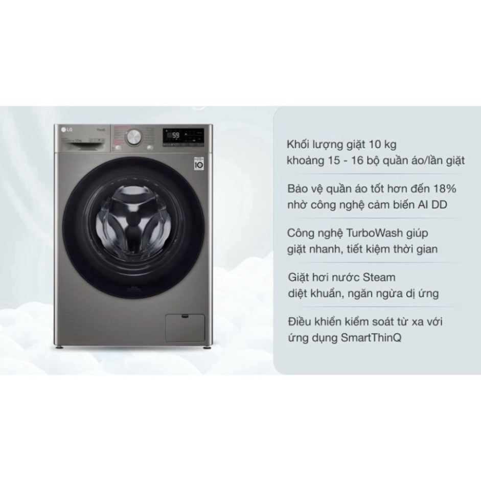 SP_Giare __zil__ (mới) Máy giặt lồng ngang LG 10kg (Xám) FV1410S4P _Giao nhanh , lắp đặt miễn phí đầy đủ toàn quốc chất
