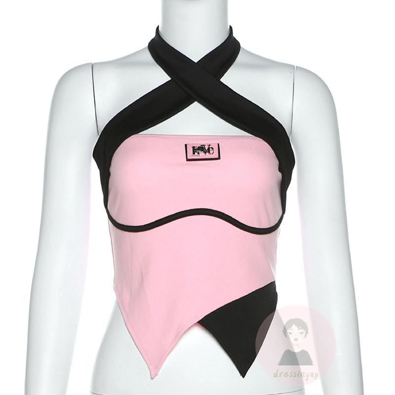 Áo Ba Lỗ Không Tay Hở Lưng Dây Đan Chéo Màu Sắc Phù Hợp Cho Mùa Hè