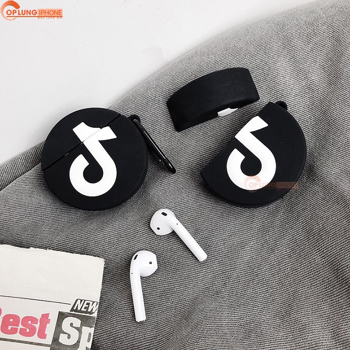 Case airpods Logo Tiktok, Vỏ bao airpod 1 2, inpods 12 silicon đựng tai nghe bluetooth , tai nghe không dây