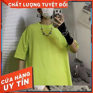 [SALES 50%] THUN THÁI Áo Thun Trơn XANH CHUỐI NEON Basic Tay lỡ Form Rộng Ulzzang