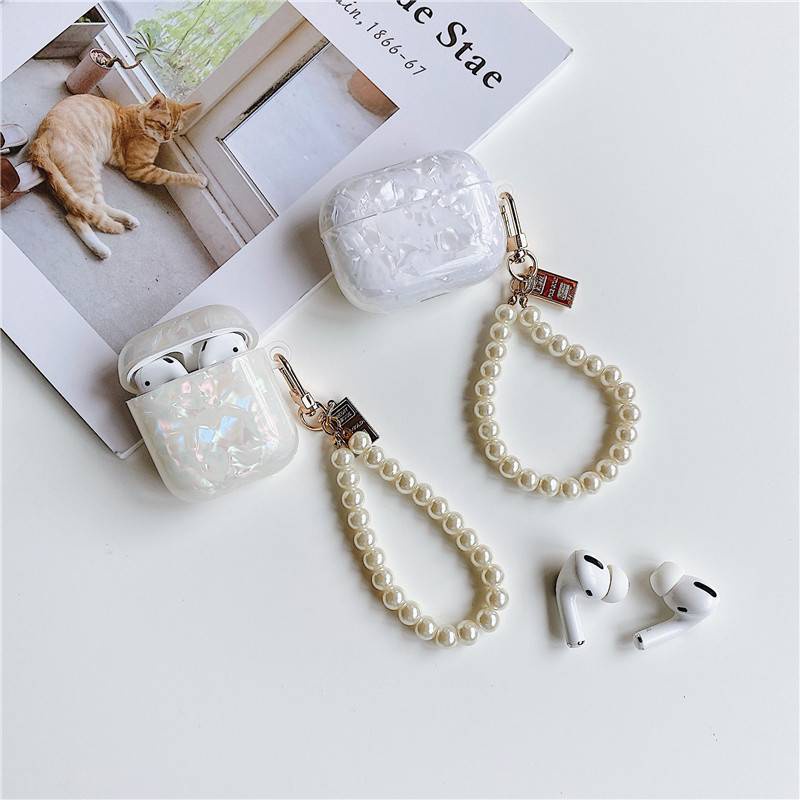 Vỏ đựng hộp sạc tai nghe SPRISE không dây họa tiết đá cẩm thạch và ngọc trai thích hợp cho Airpods 1/2/3 Pro