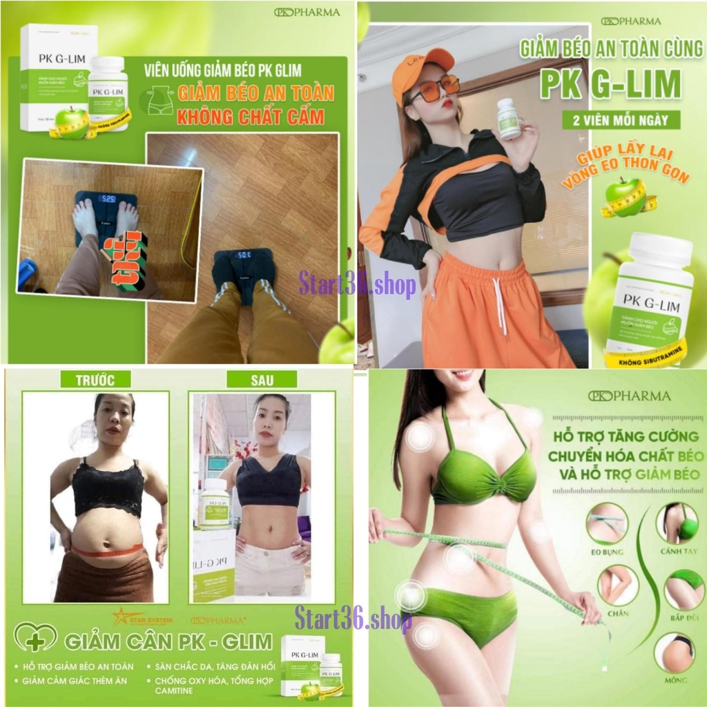 Viên uống giảm cân start36 viên uống giảm béo Pk K- Glim hỗ trợ giảm cân an toan hiệu quả sau 1 liệu trình hộp 30 viên