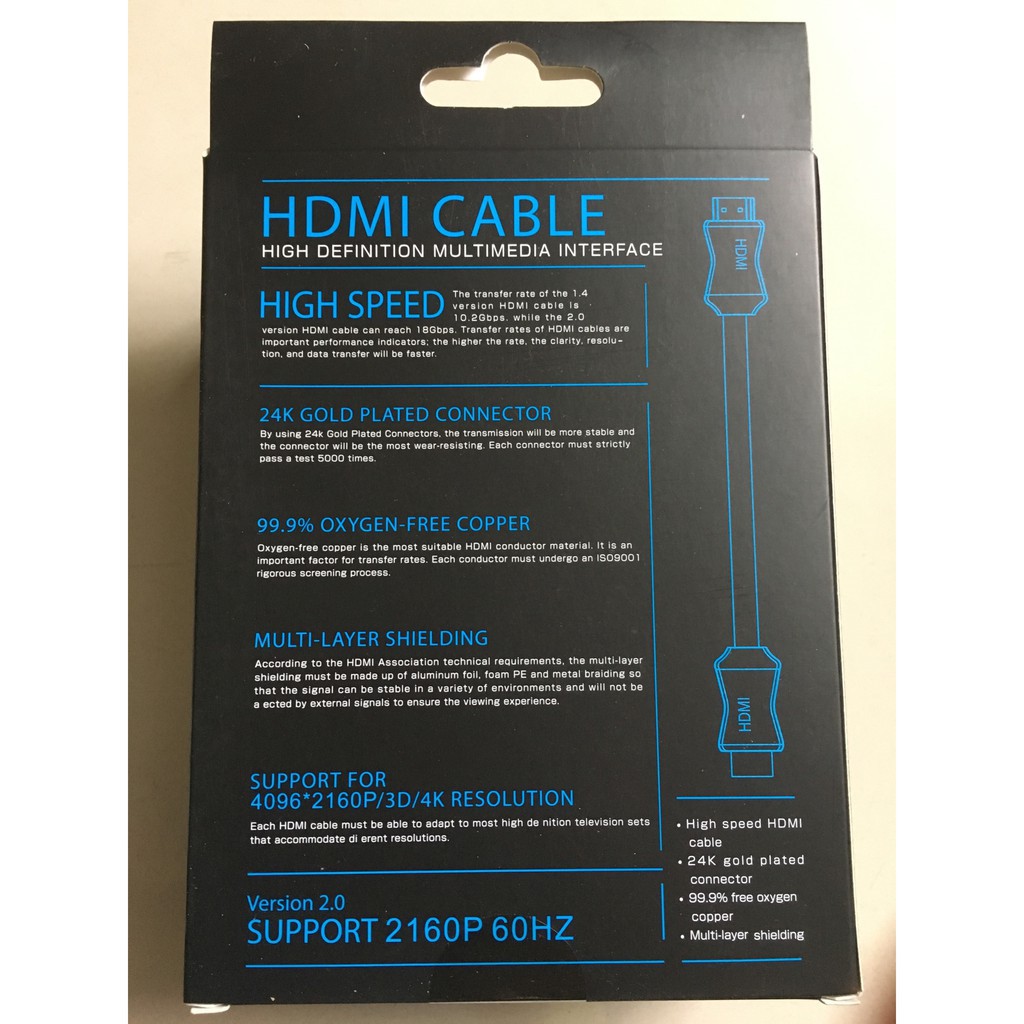 [GIAO NHANH 1H] Dây HDMI Ben4K PVC 2M chuẩn 2.0 hỗ trợ Full3D 4K jack mạ vàng