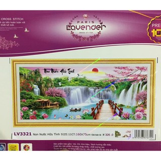 Tranh thêu chữ thập Phong cảnh 3D Non Nước Hữu Tình LV3321 160*75cm