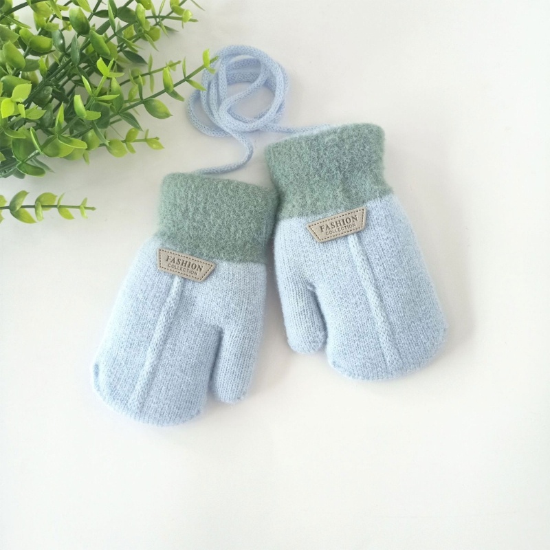 Găng Tay Len Hở Ngón Thời Trang Mùa Đông Cho Bé