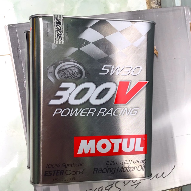 Nhớt MOTUL 300V Power Racing 5W30 2L Made in France