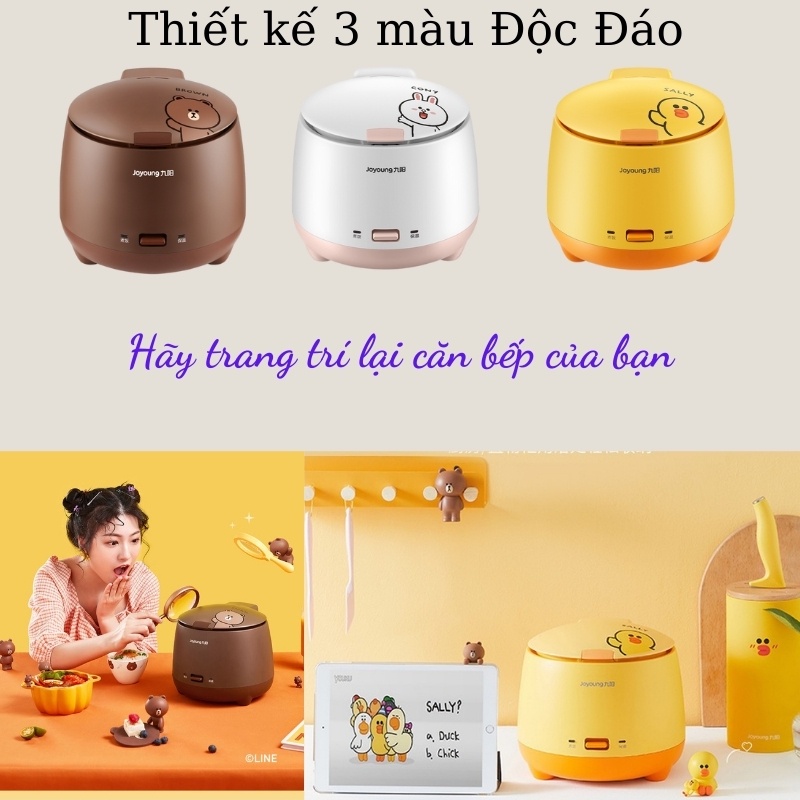 Nồi cơm điện mini Joyoung đa năng cao cấp giá rẻ dung tích 1.5L phù hợp 2 người ăn TiTi Room