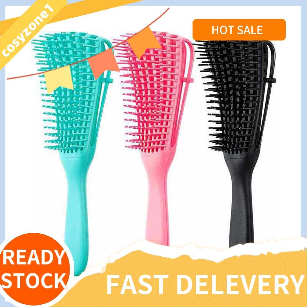 ☃ cosyzone1 ☃ Massage Hair Brush Detangling Wet Hair Comb For Curly Wet Dry Oil Thick Hair