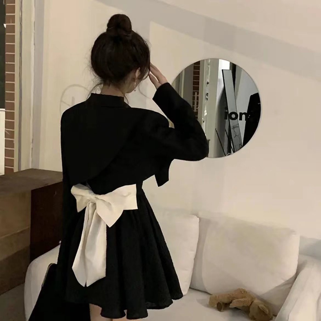 Đầm Đen Ôm Dáng Phong Cách Pháp Cổ Điển Thời Trang Mùa Hè 2022 Cho Nữ