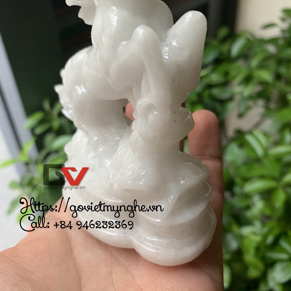 Tượng Đá Ngựa Trang Trí Phong Thủy - Đá Non Nước Đà Nẵng - Chiều cao 12cm