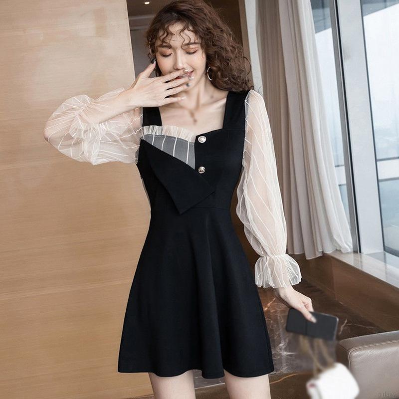 Đầm phong cách retro Hàn Quốc thanh lịch cho nữ