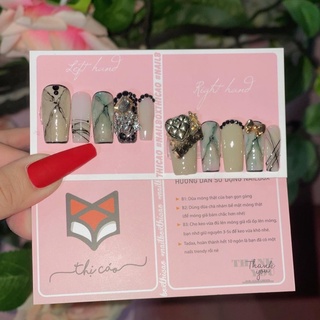 [ Nails Box] Móng tay giả thiết kế tone xám