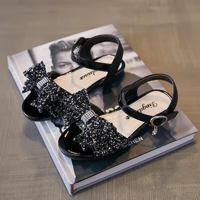 sandal bé gái - dép quai hậu cho bé đính đá, nơ nhỏ sang chảnh đế dẻo 2021 179 5125