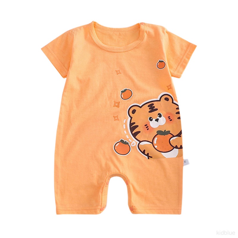 Bộ Áo Liền Quần Cotton Tay Ngắn Phong Cách Hàn Quốc Mới Cho Bé