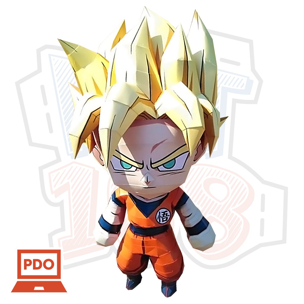 Mô hình giấy Anime Dragon Ball Chibi Goku SSJ