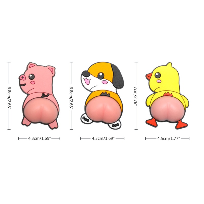 1 Cặp Nhãn Dán 3D Hình Thú Hoạt Hình Trang Trí Cửa Phòng Bé