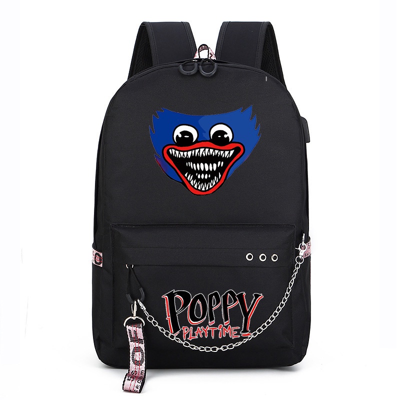 Balo đi học sức chứa lớn bằng nylon hình Huggy Wuggy trong Poppy Playtime cho học sinh