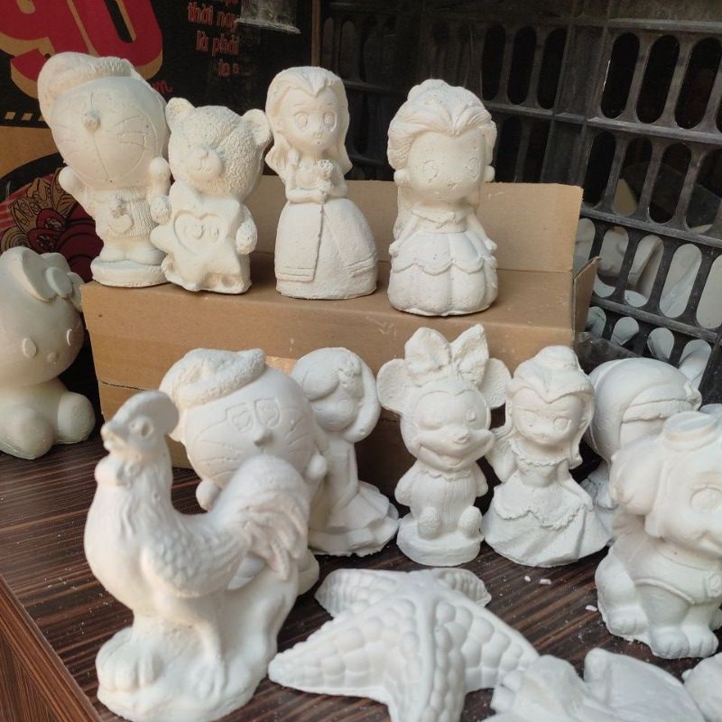 freship]10 tượng thạch cao +cọ +màu
