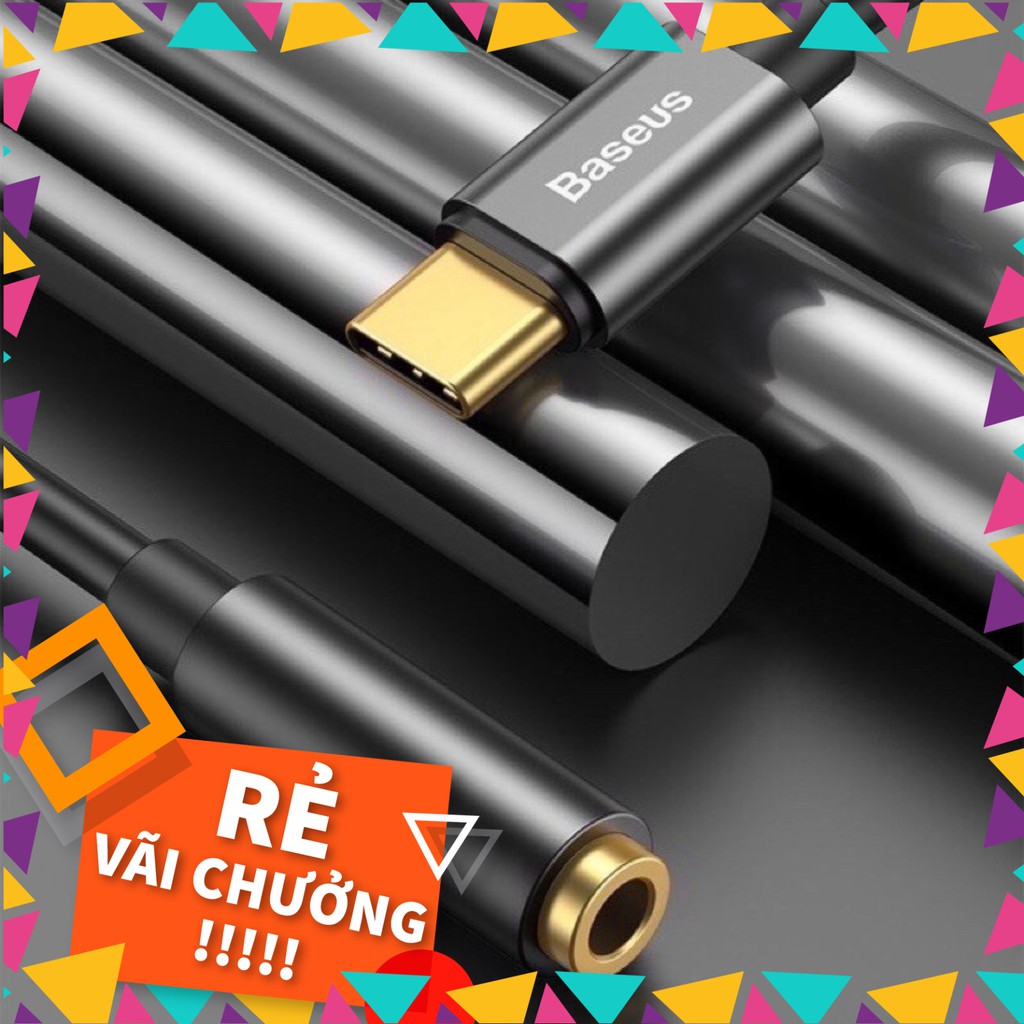 Jack chuyển tai nghe chân TYPE-C sang chân 3.5mm-hỗ trợ đàm thoại-Baseus L54.Bảo hành 12T