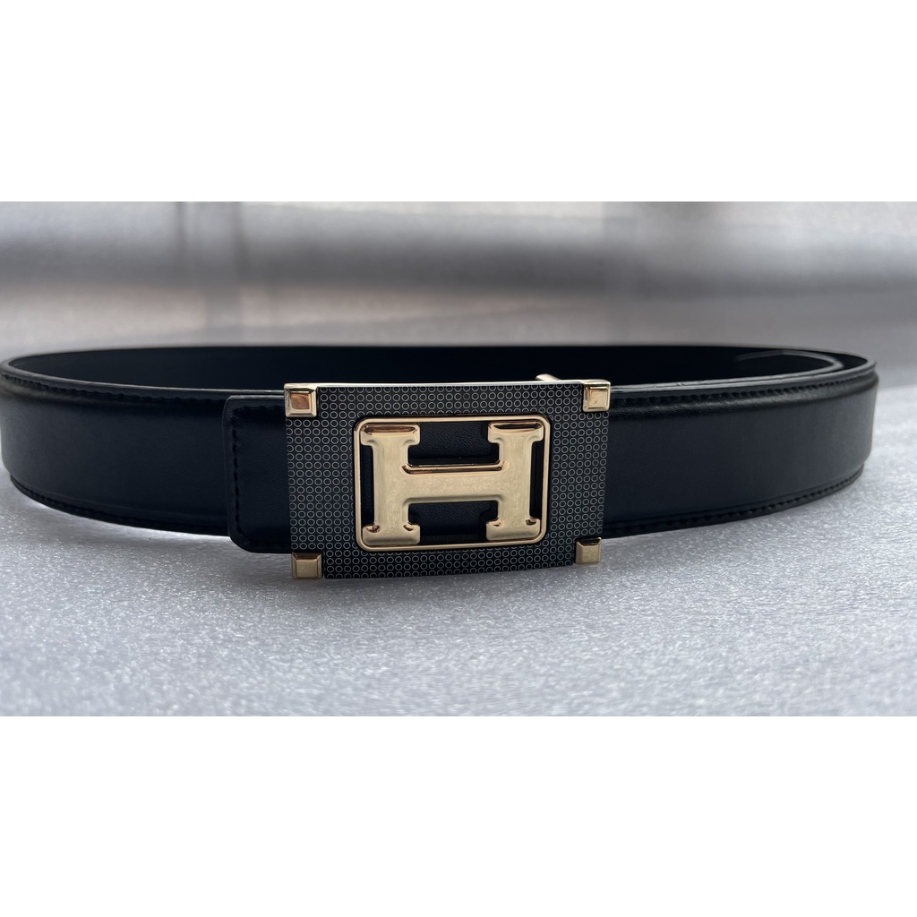 Thắt lưng nam da thật khóa bấm hàng hiệu cao cấp