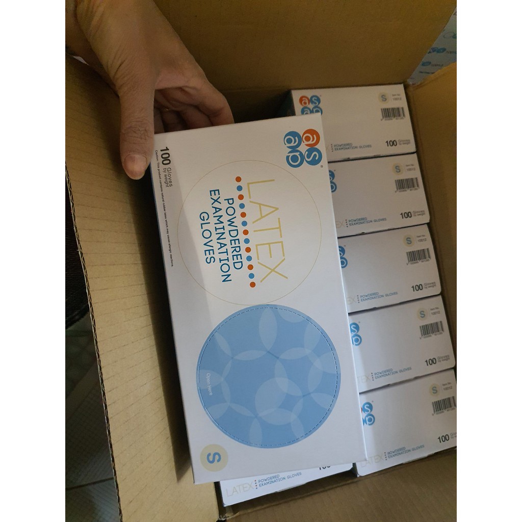 Combo 10 hộp găng tay y tế Latex có bột hãng HM Glove, Sglove, SuperCare