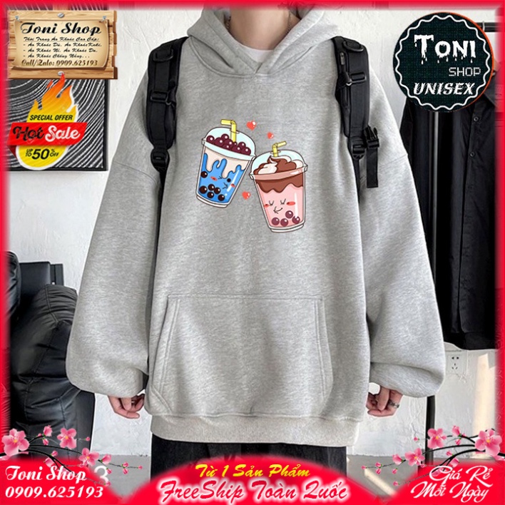 ÁO HOODIE TRÀ SỮA Nỉ Ngoại Cao Cấp - In Pet Siêu Bền Siêu Đẹp (HD6090 - Kèm Ảnh Thật) (TONI SHOP)