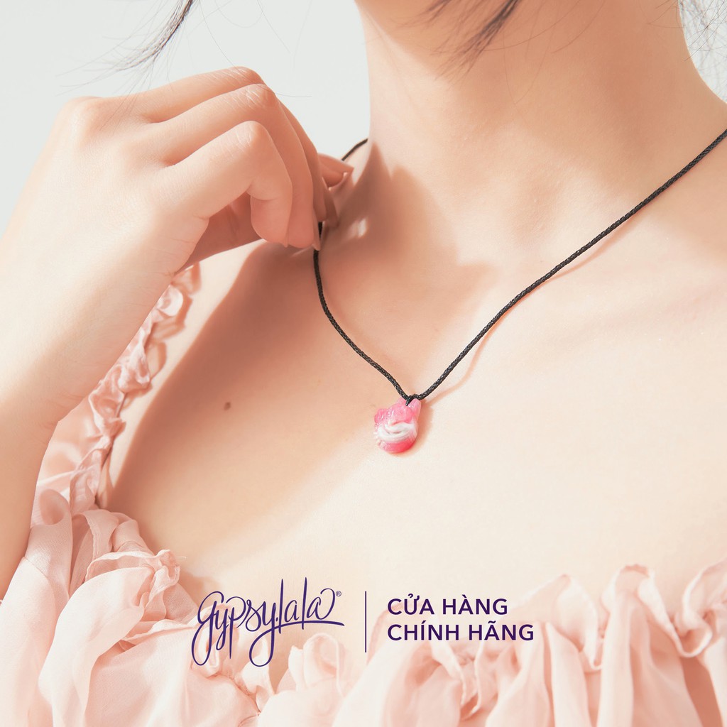 Dây chuyền Hồ Ly đá Đào Hoa (Rhodochrosite) HLDHMCC1 Gypsy.lala