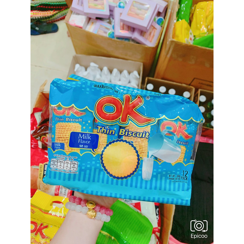 Bánh quy lát mỏng OK thái lan 360gr (có 4 vị)