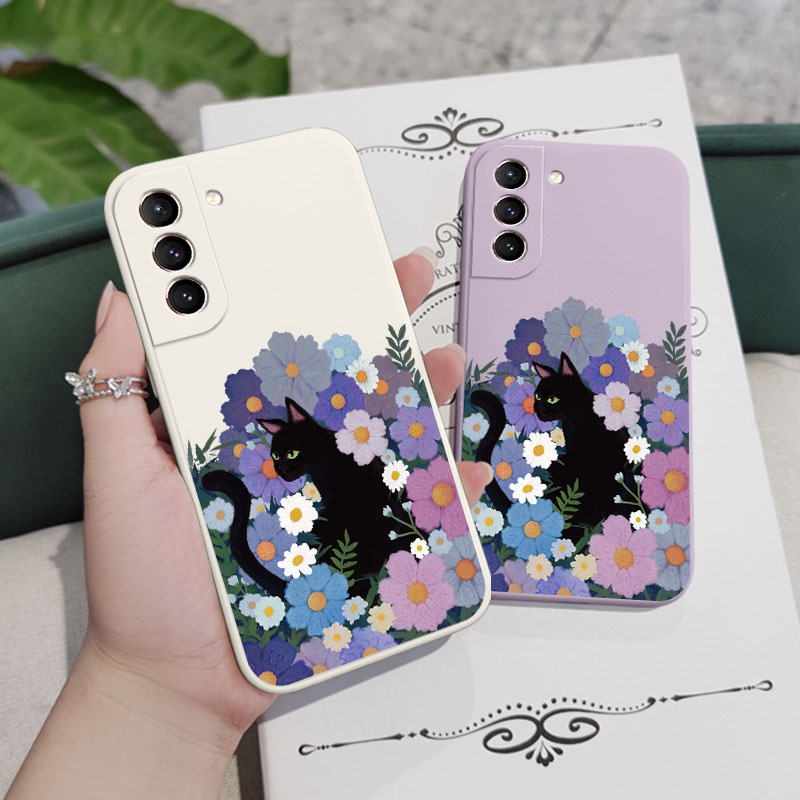 Ốp Điện Thoại Họa Tiết Mèo Dễ Thương Cho Samsung Galaxy S21 S20 FE Ultra Plus