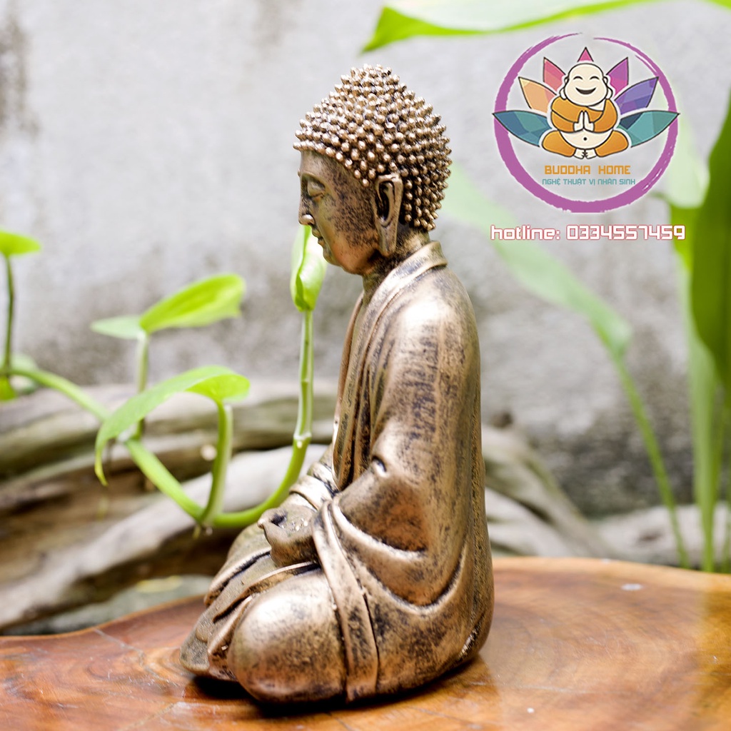 Tượng Phật An Nhiên -Thiền Định -Tự Tại Cao 25cm Màu đồng cổ Trang trí nhà cửa phong thủy