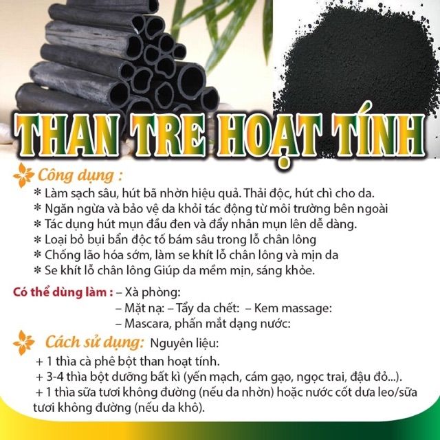 Bột Than Tre Hoạt Tính Túi 1KG - Mỹ Phẩm Handmade