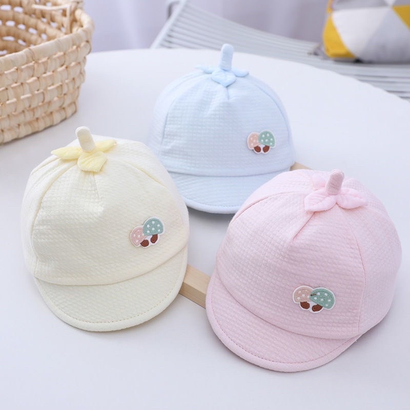Mũ lưỡi trai mềm sơ sinh hình nấm bé trai/ bé gái