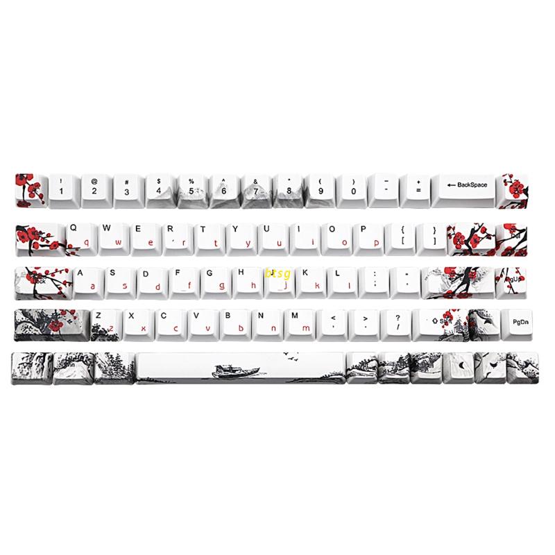 Bộ 68 Nút Bàn Phím Cơ Oem Họa Tiết Hoa Mận Cho K6 Ifg68 Tada68 Ek820 Rk837 Sk68