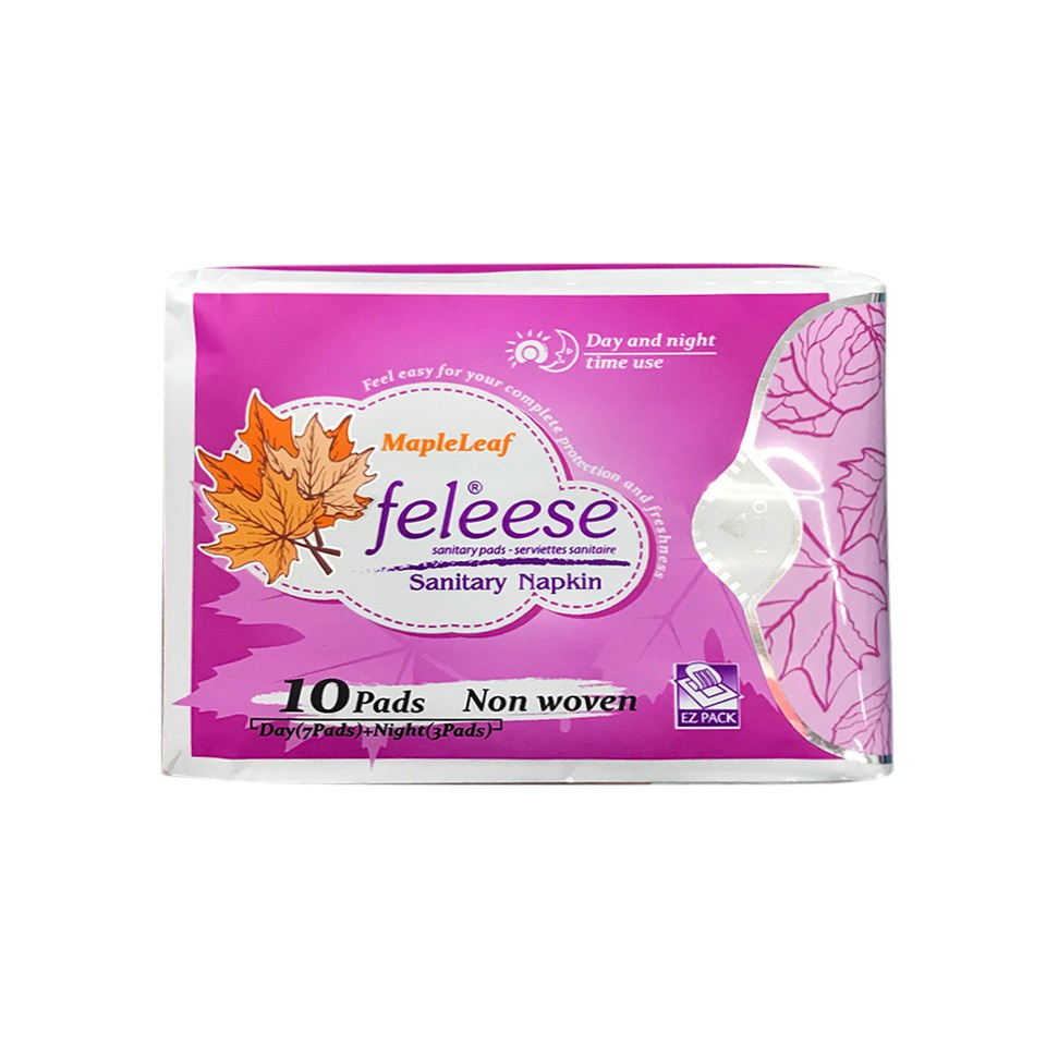 Băng vệ sinh Feleese thảo dược cotton 10 miếng - Canada - 3 miếng đêm + 7 miếng ngày