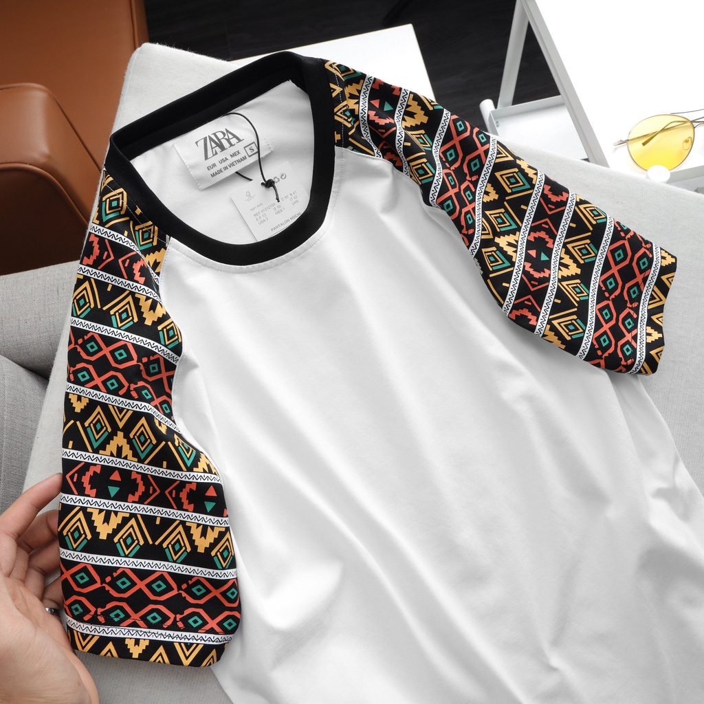 Áo Thun Nam Tay hoạ tiết cotton xuất dư form Unisex , Bigsize  - 3bros Quần Áo Xuất Khau