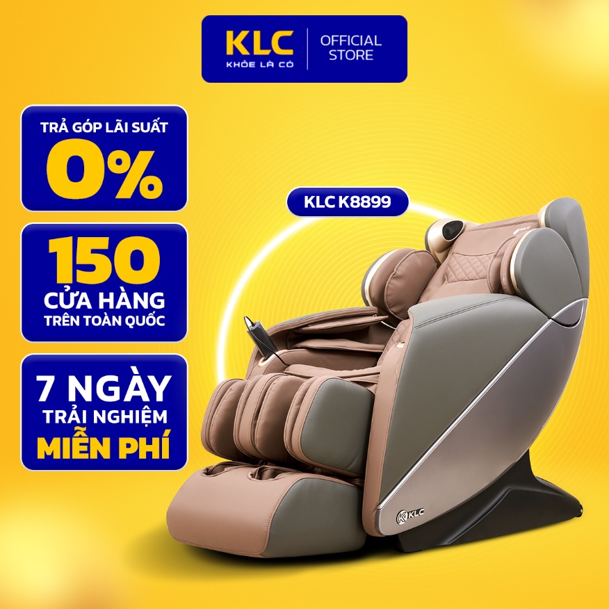 Ghế massage toàn thân cao cấp KLC K8899, Công nghệ nhiệt hồng ngoại, body scan kết hợp con lăn 4D, chất da cao cấp