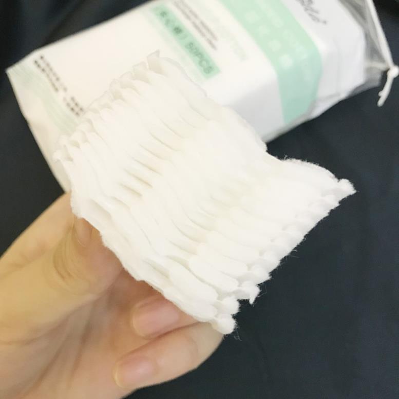 Bông Tẩy Trang Lameila - hickies - Gói 50 miếng, hình vuông bo viền 2 bên, ép 3 lớp