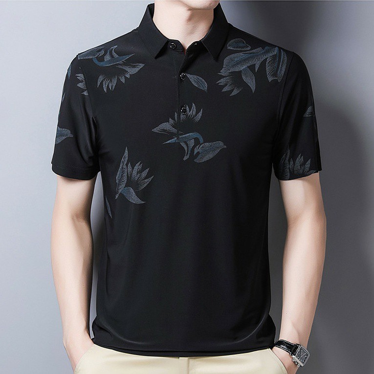 [HOT TREN 2021] Áo Polo Nam Họa Tiết Lông Vũ - Không Nhăn - Đen | BigBuy360 - bigbuy360.vn