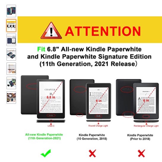 Bao Da Chính Hãng Fintie Máy Đọc Sách Kindle Paperwhite 5 11th generation 6.8 inch - Phụ Kiện XaHa
