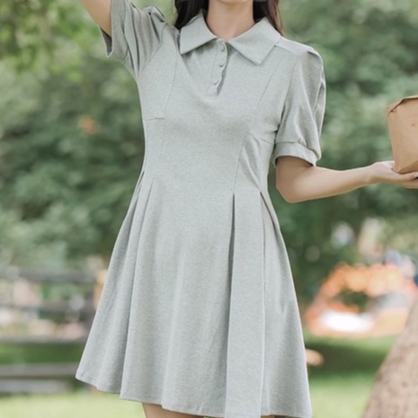 Đầm Cổ Polo Tay Phồng Thiết Kế Trang Nhã Cho Nữ