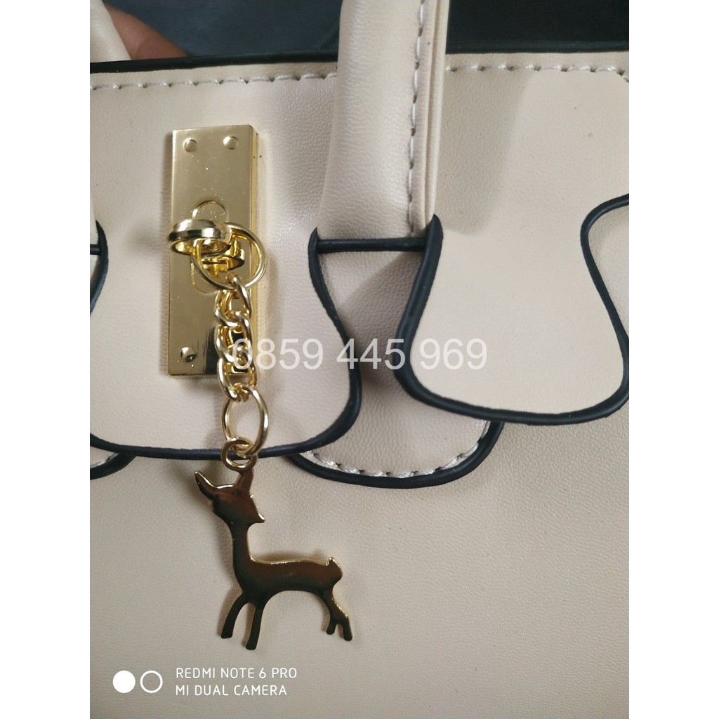 Túi xách nữ form nhỏ thời trang hai màu đen & be | BigBuy360 - bigbuy360.vn